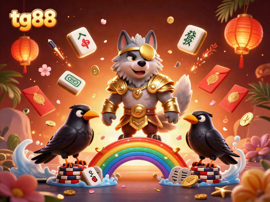Engage in thrilling gaming at tg88 with a vibrant Norse-themed casino illustration featuring Odin and mystical symbols.