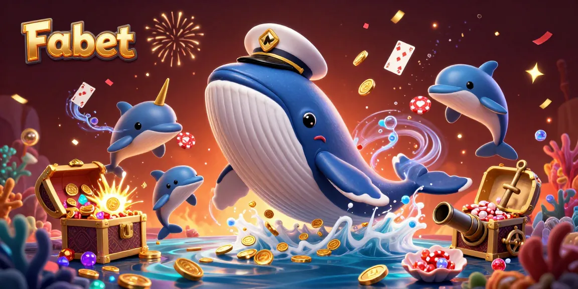 Fabet transforms the gaming experience with a whimsical whale at a vibrant casino