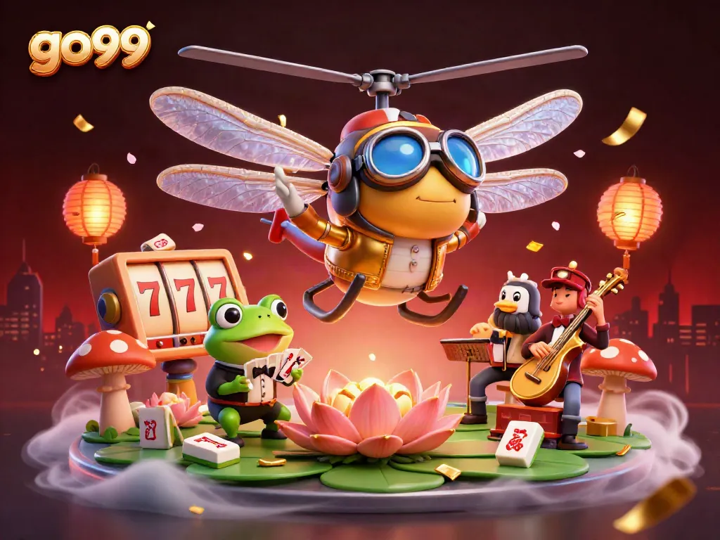 Experience the thrill of go99 with a vibrant casino scene showcasing characters and casino elements.