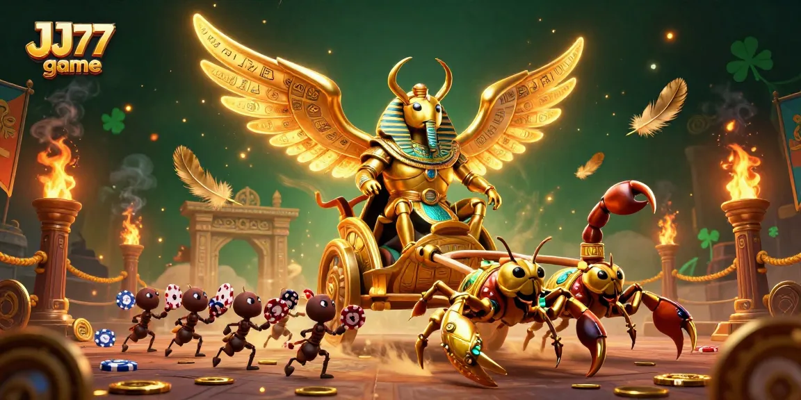Engage with the JJ77 game and explore dynamic gameplay in this rich 3D casino scene.