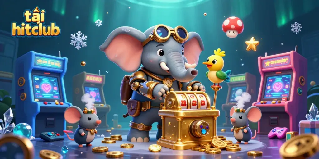 Experience the excitement of tải hitclub with engaging games and vibrant visuals in this dynamic illustration.