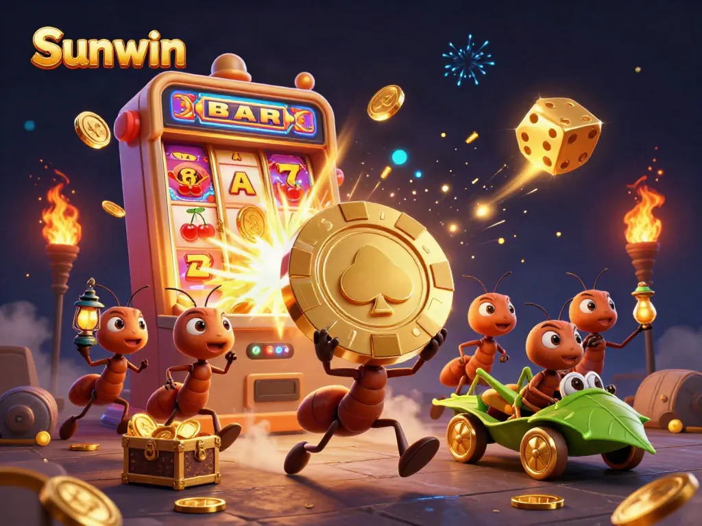 Join the Sunwin adventure with a heist team of ants and treasures in a vibrant casino world.