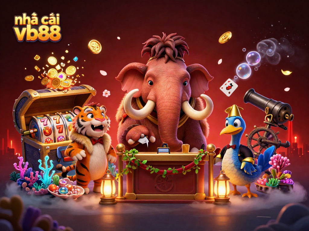 Experience the thrills at nhà cái vb88 with our vibrant 3D casino scene featuring unique characters and gaming elements.