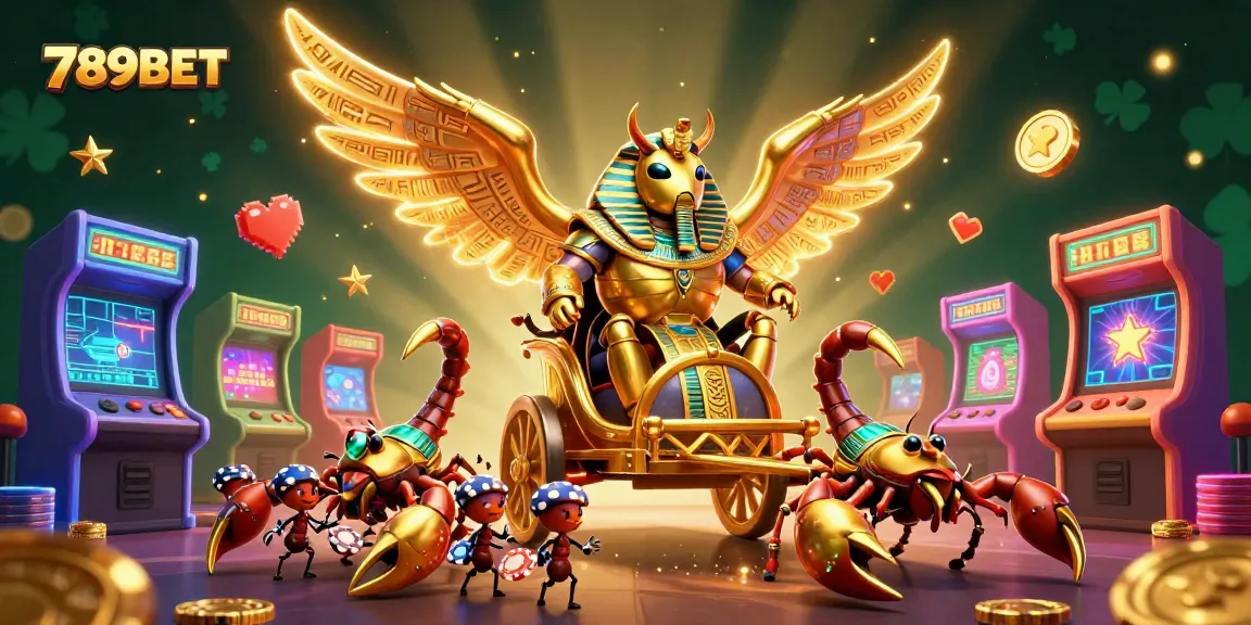Engage in epic gaming action with 789BET's colorful casino elements and vibrant characters.