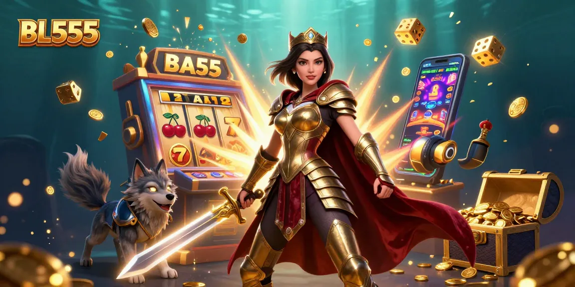 Experience the thrilling world of BL555 with an epic 3D illustration of casino adventures.