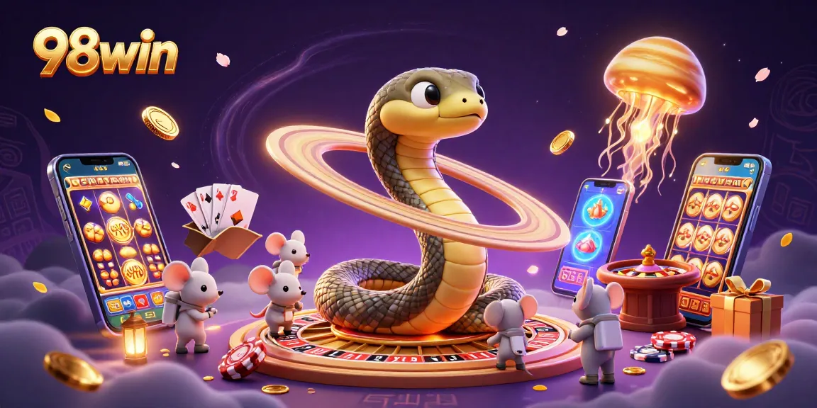 Bet on vibrant 98win casino games with a cosmic dealer in an interactive gambling scene