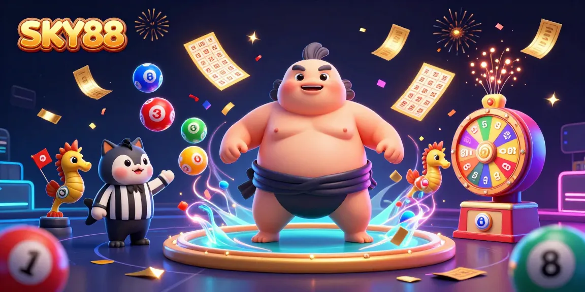 Experience thrilling gambling fun with SKY88 as high-energy characters play in an exciting casino scene.