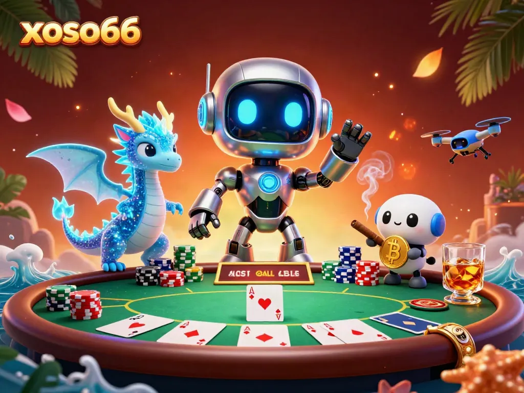 Experience thrilling gameplay at xoso66 with a vibrant casino backdrop and dynamic characters.