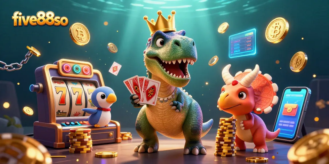 Experience excitement with five88so in a vibrant 3D casino scene featuring dynamic characters and rich game elements.