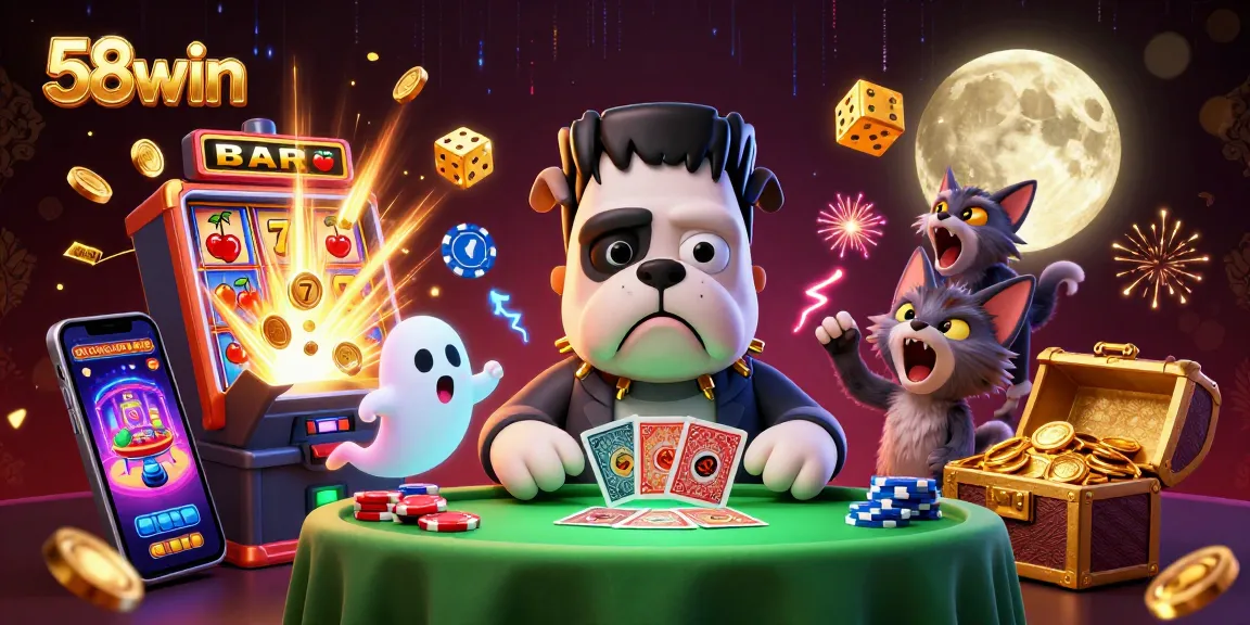 Experience thrilling gameplay at 58win with a vibrant 3D casino scene full of action and excitement.