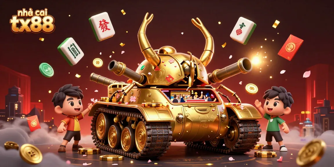 Engage in thrilling action at nhà cái tx88's vibrant casino scene featuring gold coins and festive decorations.