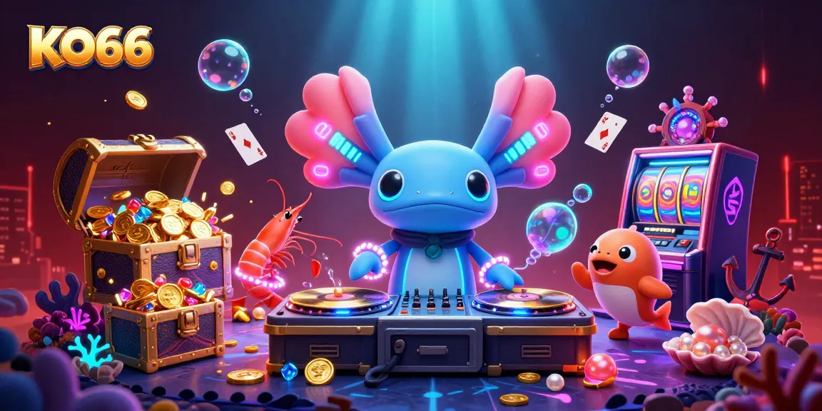Experience KO66’s exciting gameplay with vibrant characters and immersive elements in a colorful casino scene.