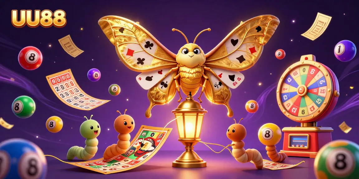 Experience thrilling gaming with UU88 in a vibrant 3D casino illustration showcasing dynamic elements and rich colors.
