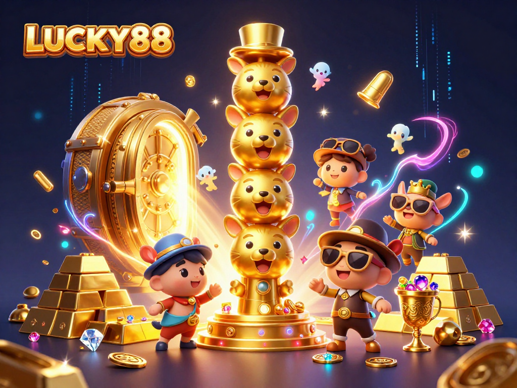 Experience exciting wins at LUCKY88 with vibrant casino elements and a magical ambiance.
