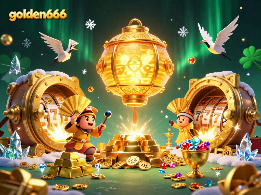 Join the golden666 adventure in a vibrant casino scene filled with magic and wealth.