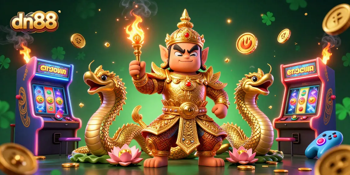 Experience the thrilling world of dn88 casino with 3D cartoon guardians and colorful gaming elements.