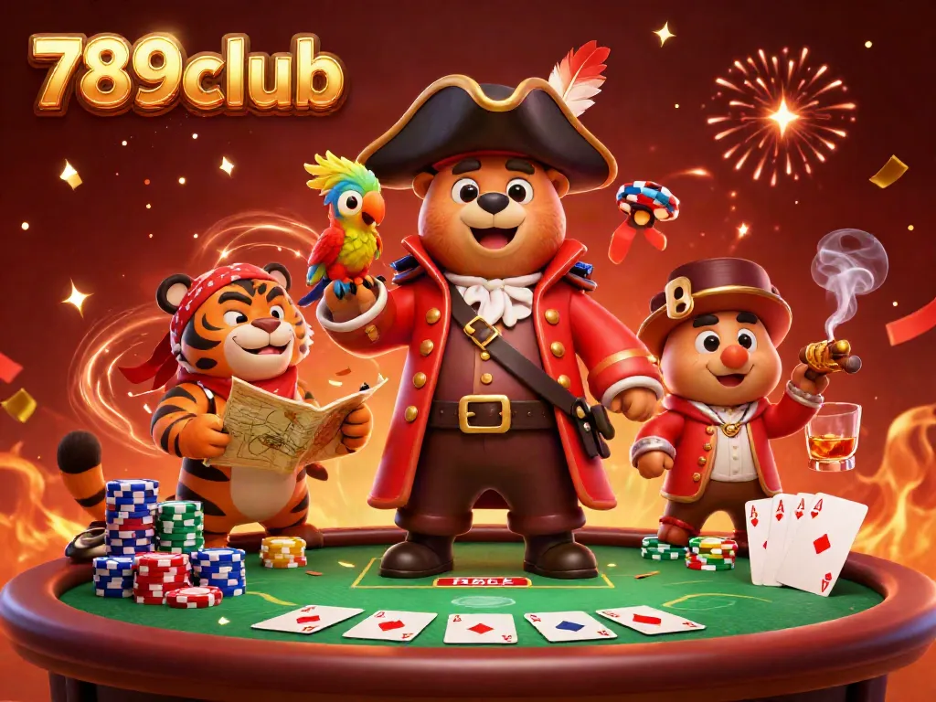 Experience the thrill of 789club with a vibrant pirate-themed 3D casino scene.