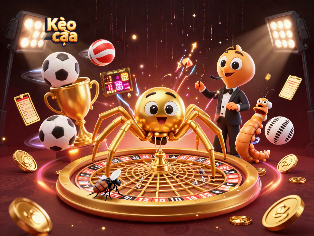Kèo nhà cái features an engaging 3D scene with betting elements and characters in action.