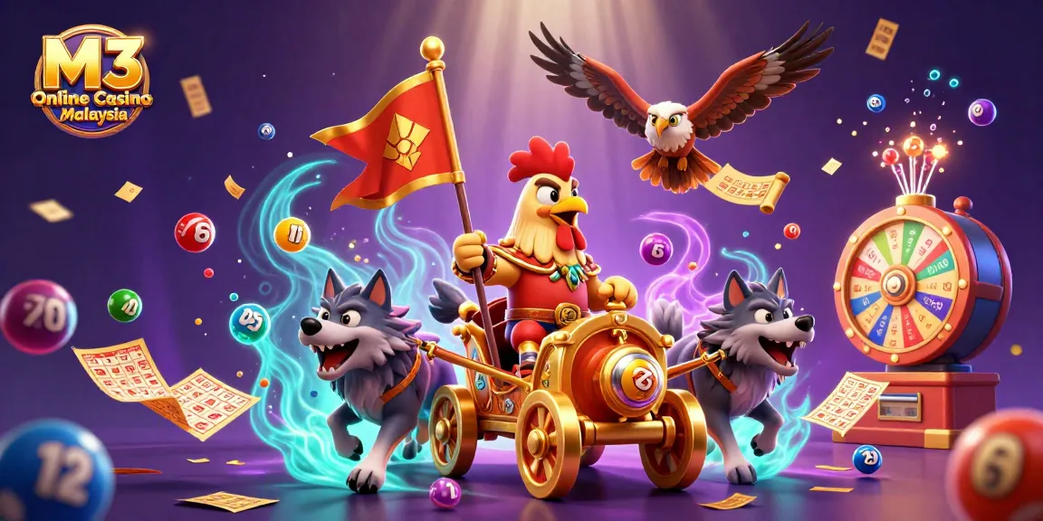 Experience the thrill of M3 Online Casino Malaysia with vibrant lottery elements and a dynamic warlord scene.