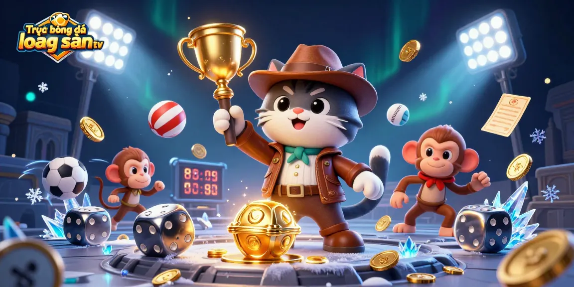Engage with Trực tiếp bóng đá lương sơn tv through a vibrant 3D illustration of a cat explorer in a treasure temple.
