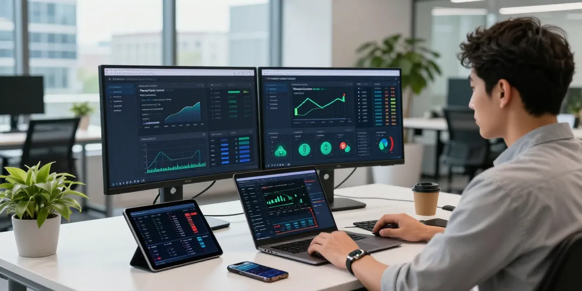 PulseChain Bridge developer working with dual monitors in a modern tech office.