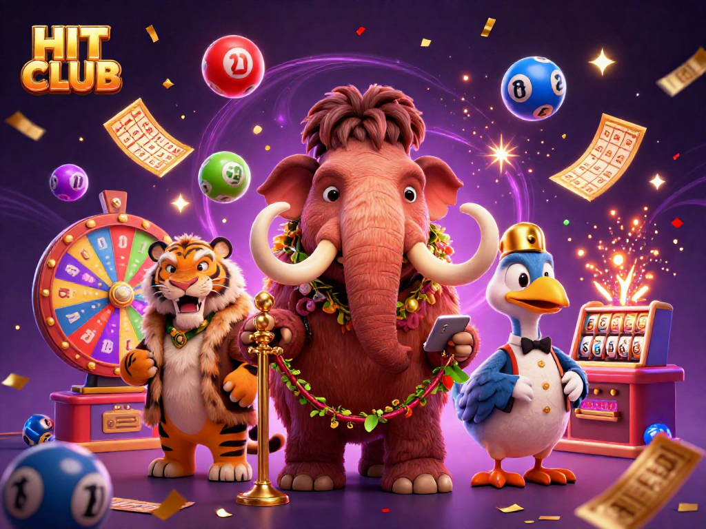Engage in thrilling lottery action at HIT CLUB with vibrant lottery balls and exciting game elements.
