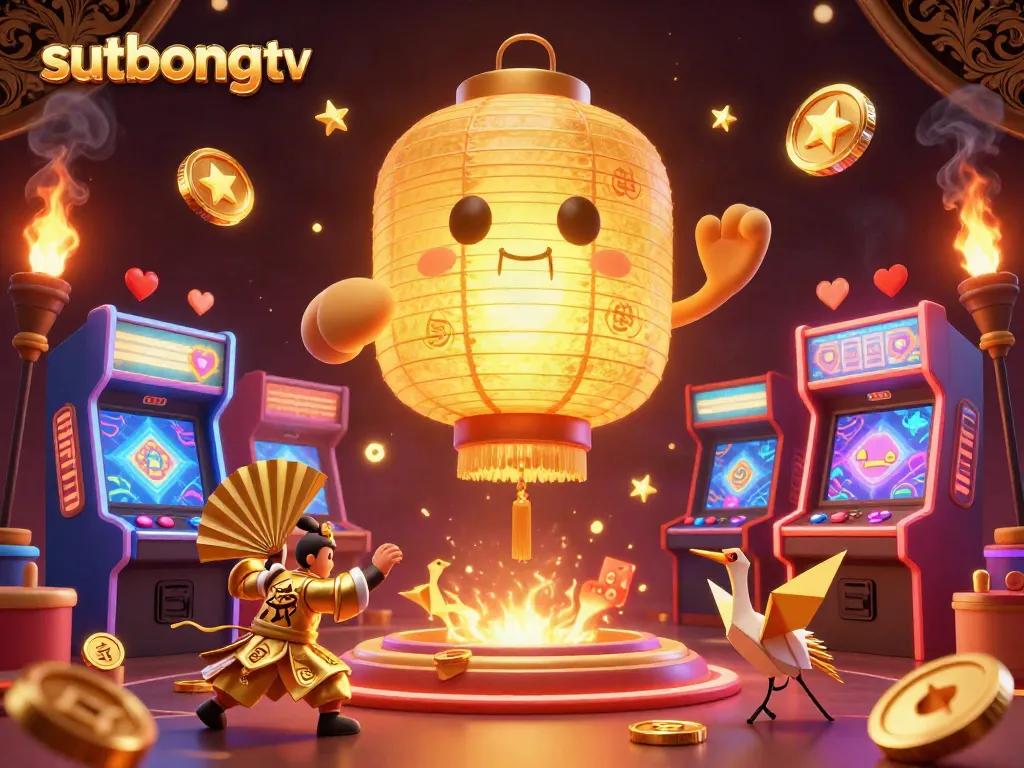Experience thrilling gameplay with sutbongtv in this vibrant casino scene featuring colorful game elements.