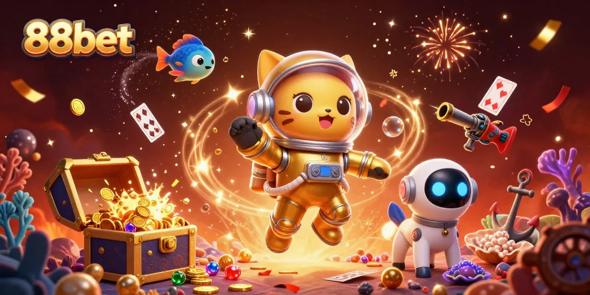 Engage with the exciting universe of 88bet through this captivating casino-themed scene.