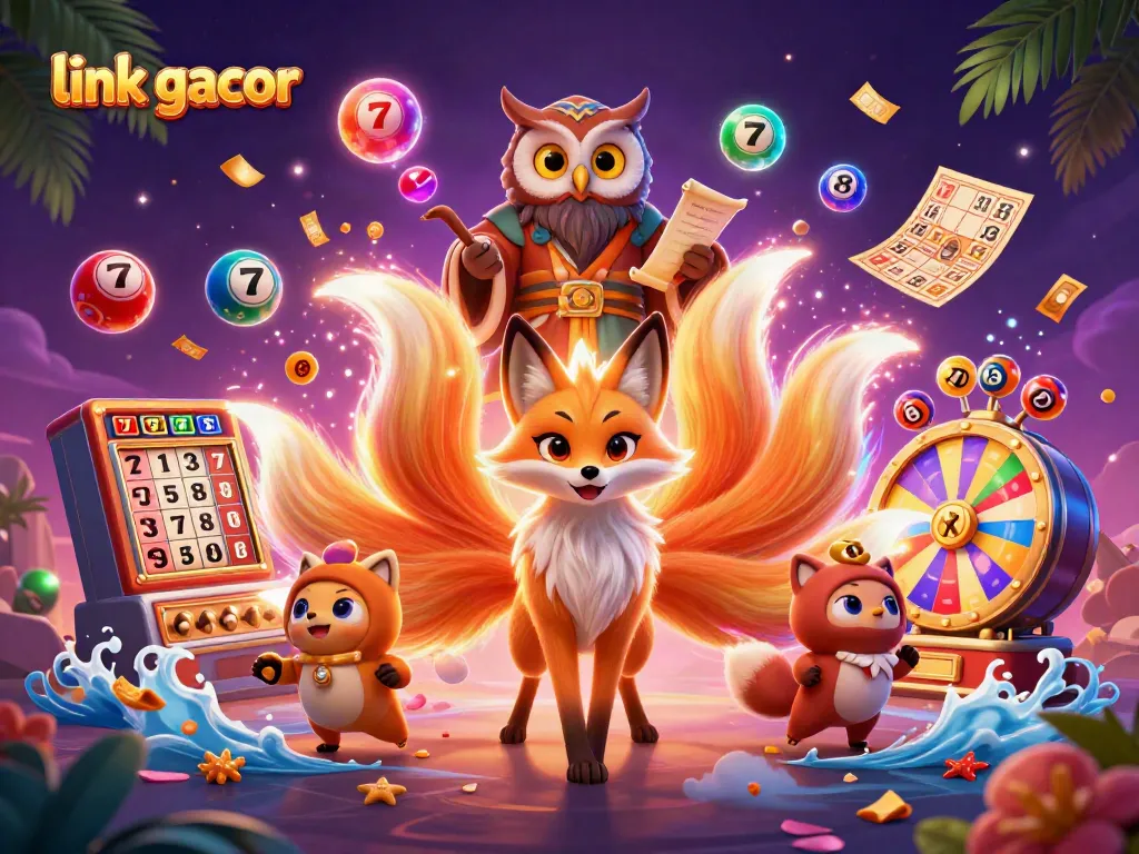 Experience thrilling wins with link gacor, featuring vibrant casino elements and enchanting characters.