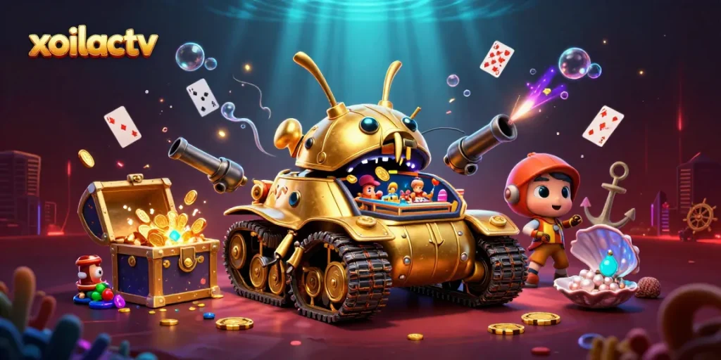 Xoilactv captures thrilling gaming moments with its golden beetle tank casino and vibrant underwater themes.